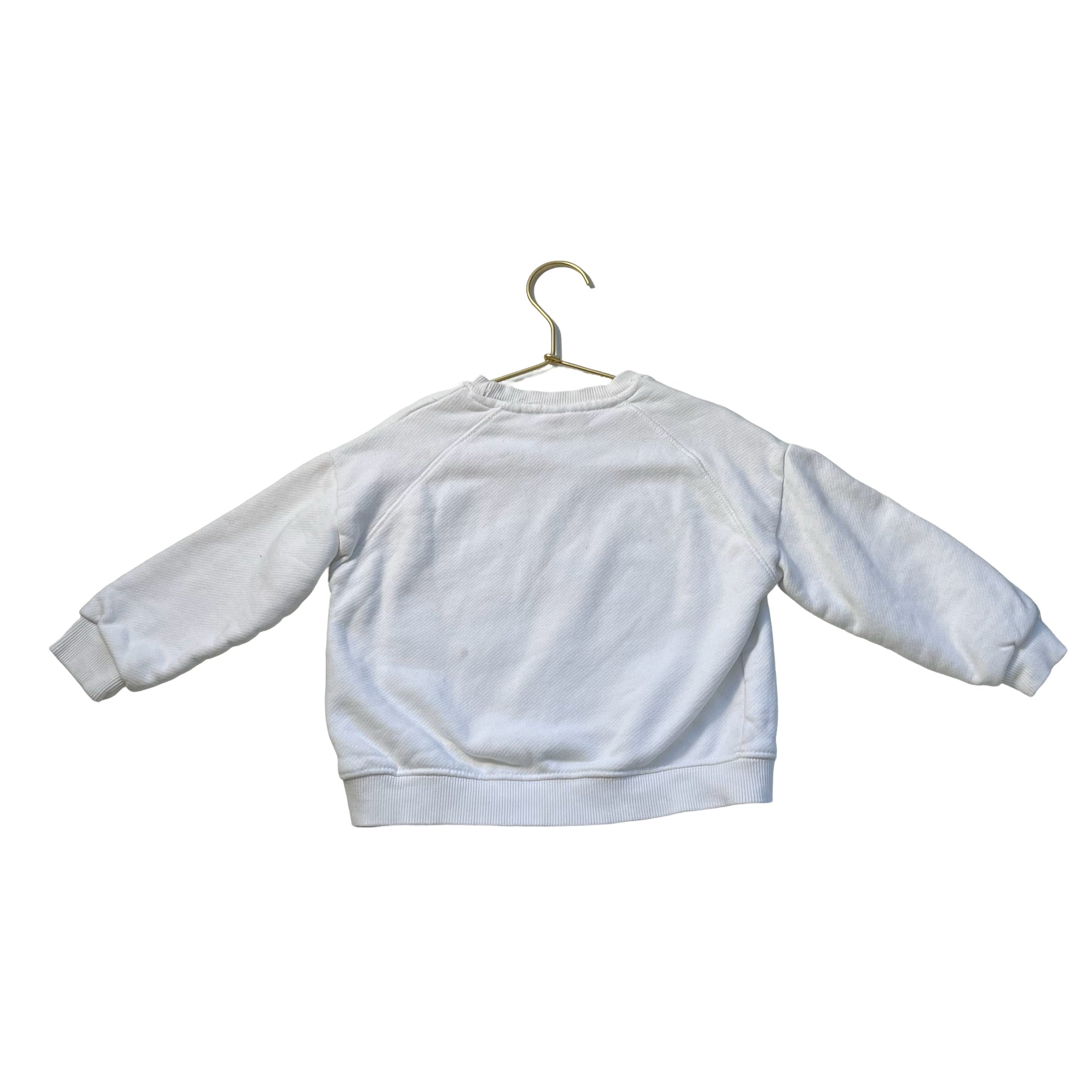 Zara White Sweatshirt - Size 18 - 24 Mo - Bounce Mkt