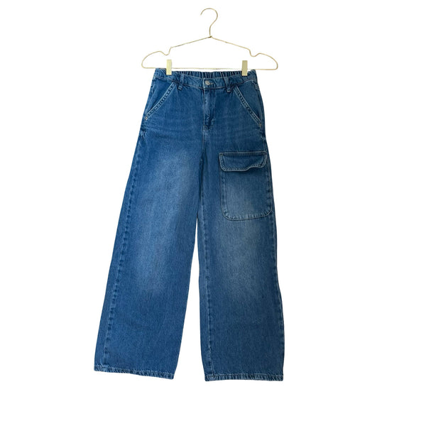 Zara Wide - Leg Cargo Denim Jeans - Size 11 - 12 - Bounce Mkt
