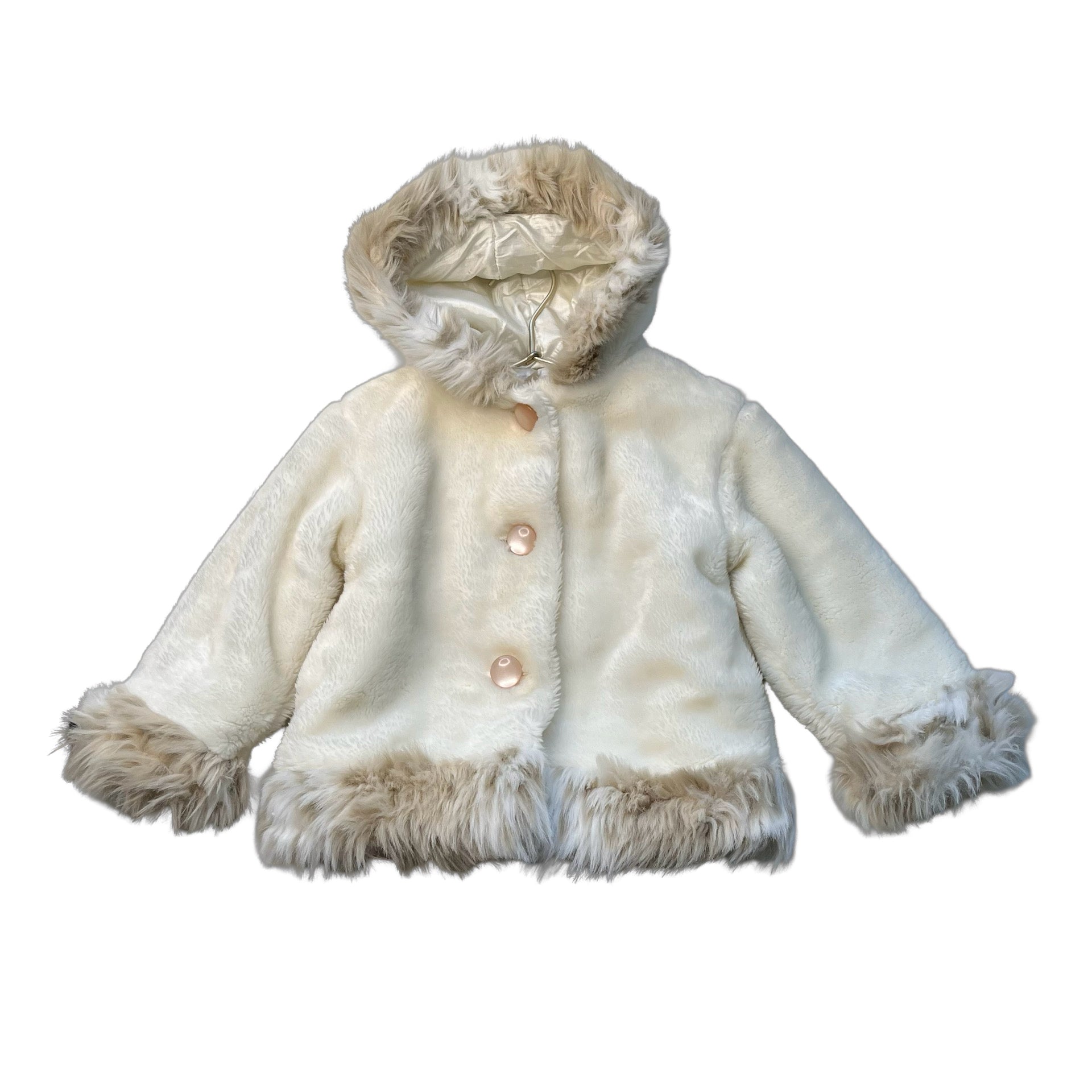 ZK Collection Ivory Faux Fur Jacket - Size S 2T - Bounce Mkt