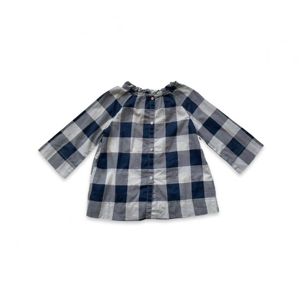 Crewcuts Navy & White Gingham Blouse - Size 12