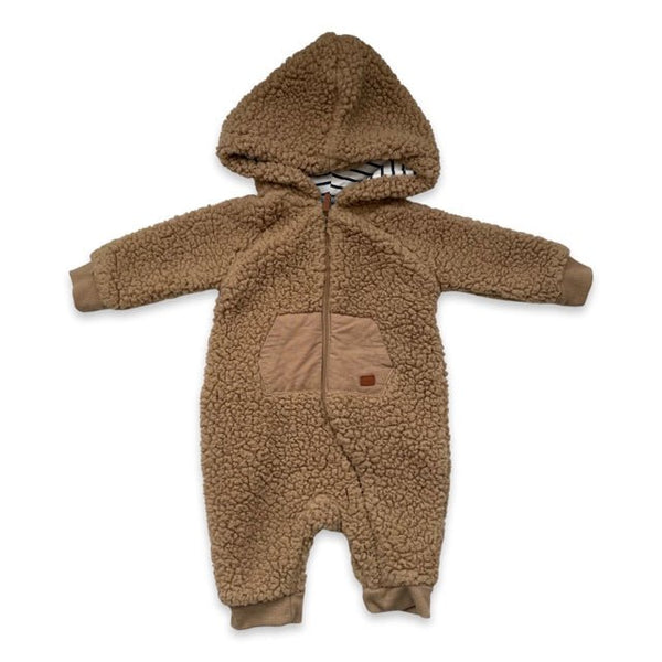 7 For All Mankind 0-3 Months Brown Fleece One Piece - Bounce Mkt