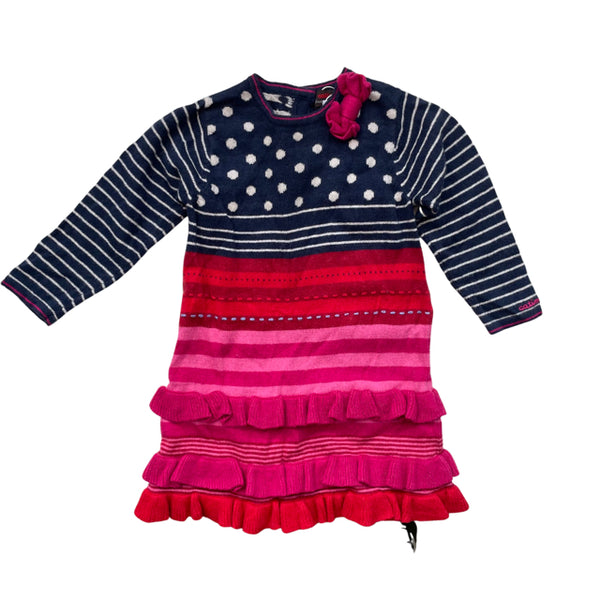 Catimini Mixed Pattern Knit Dress - Size 18 Months