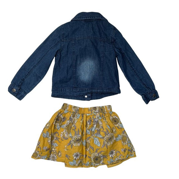 Artisan NY Set: Denim Jacket & Yellow Skirt - Size 2T - Bounce Mkt