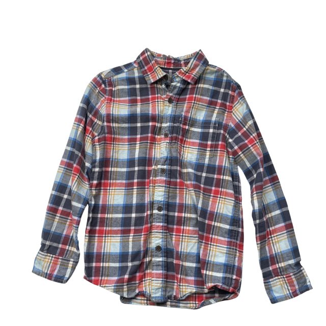Cat & Jack Size 8 Years Navy, Red, & Yellow Plaid Flannel Shirt - Bounce Mkt