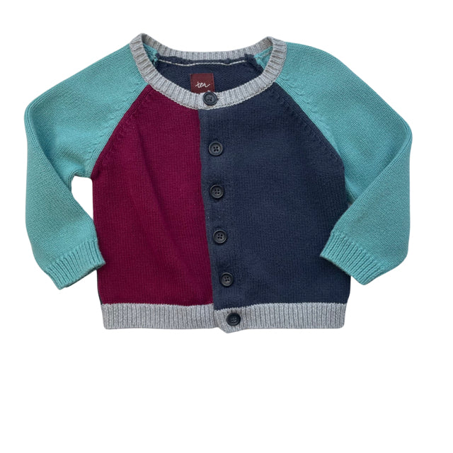 Tea Collection Navy Colorblock Cardigan - Size 6-12 Months