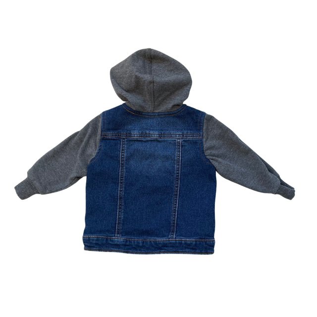 First Impressions Blue & Gray Hooded Jean Jacket - Size 12 Months - Bounce Mkt