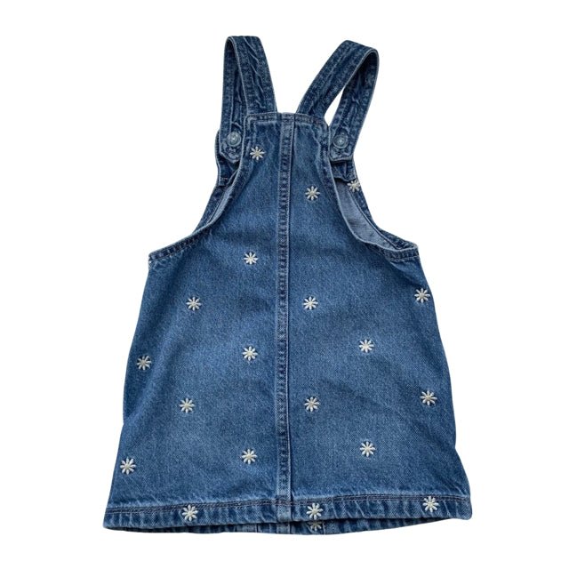 Gap Denim Daisy Embroidered Overall Dress - Size 2 - Bounce Mkt