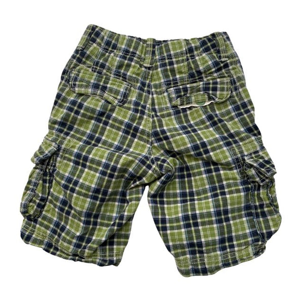 Gap Kids Green & Navy Plaid Cargo Shorts - Size 7 Slim - Bounce Mkt