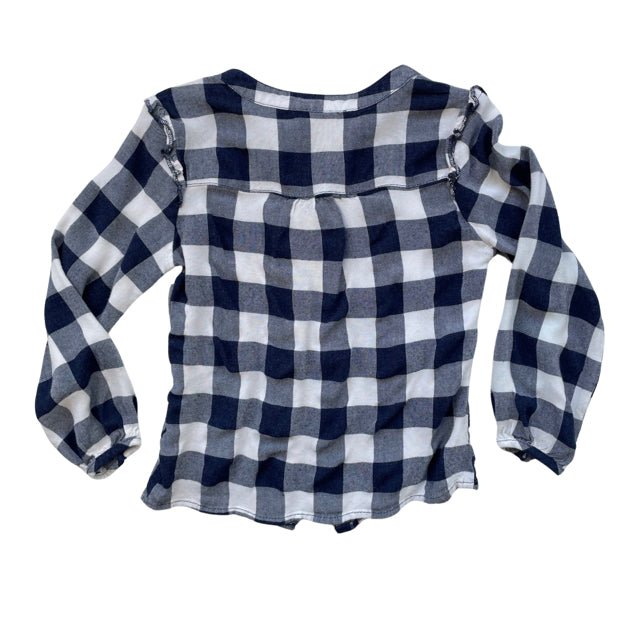 Going Merry Navy & Ivory Plaid Blouse - Size 8 - Bounce Mkt