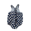 Hanna Andersson Blue & Ivory Check Bubble Romper - Size 0-3 Mo - Bounce Mkt