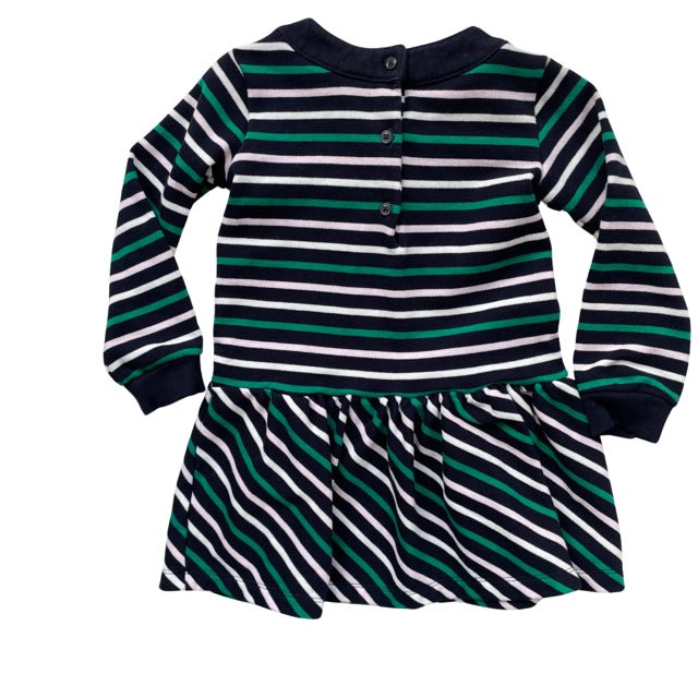 Janie and Jack Navy, Green, Pink Striped Dress - Size 3 - Bounce Mkt