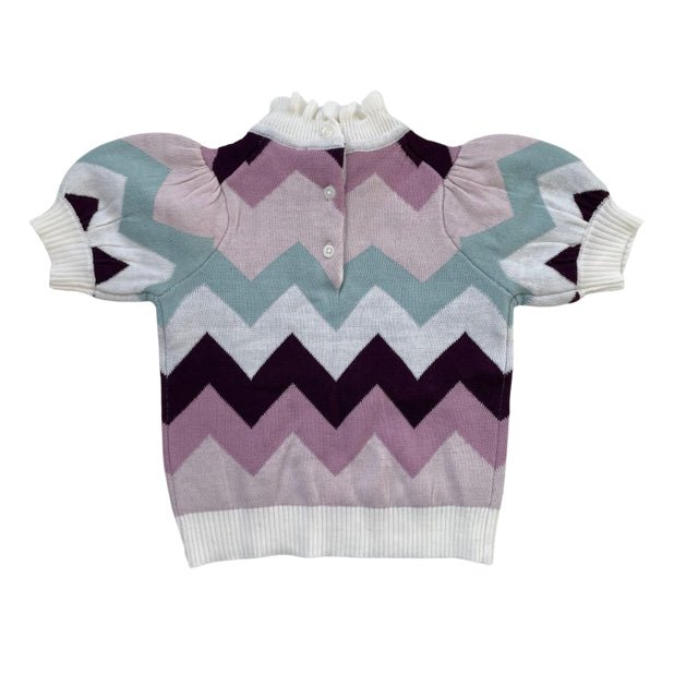 Janie and Jack Zig Zag Pattern Short-Sleeved Sweater - Size 2T - Bounce Mkt