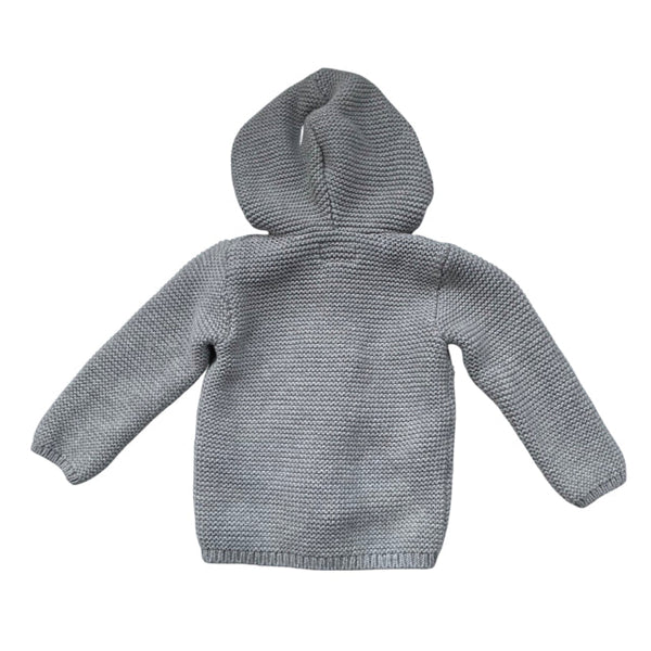 Little Planet By Carter's Light Gray Hooded Cardigan - Size 18 Mo - Bounce Mkt