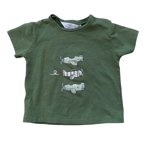 Mayoral Green Airplane T-Shirt - Size 12 Months - Bounce Mkt