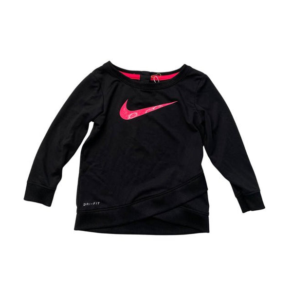 Nike Black Long Sleeve Shirt with Pink Logo - Size 18 Months - Bounce Mkt