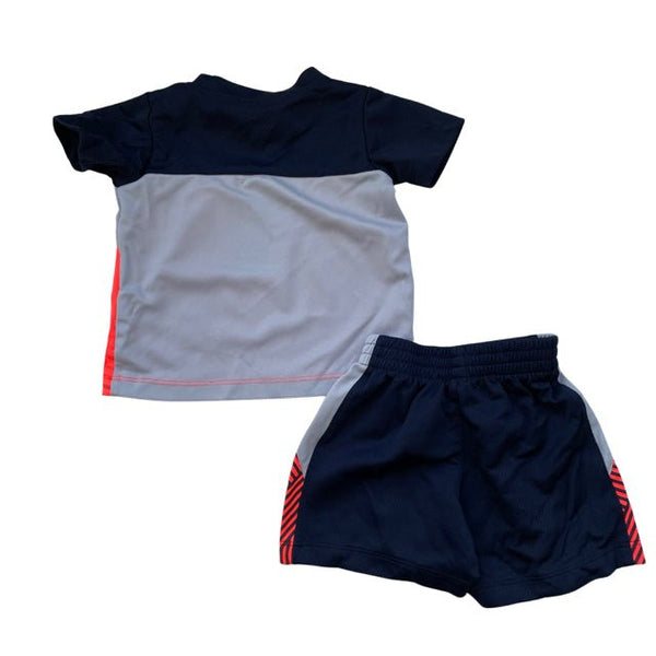 Nike Navy, Orange & Gray Top & Short Athletic Set - Size 12 Months - Bounce Mkt