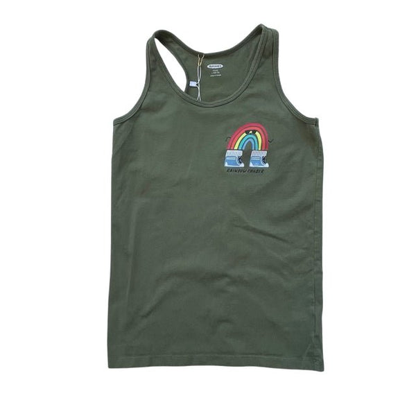 Old Navy Olive Green 'Rainbow Chaser' Tank Top - Size L (10/12) - Bounce Mkt