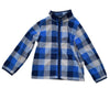 OshKosh Blue & Gray Plaid Fleece Zip Up Sweatshirt - Size 7 - Bounce Mkt