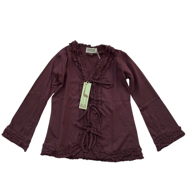 Sophie Catalou Brown Ruffle Cardigan Top with Tags - Size 6 - Bounce Mkt