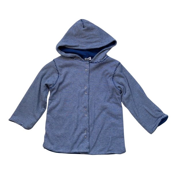 Splendid Blue & White Striped Snap Front Hoodie - Size 18-24 Mo - Bounce Mkt