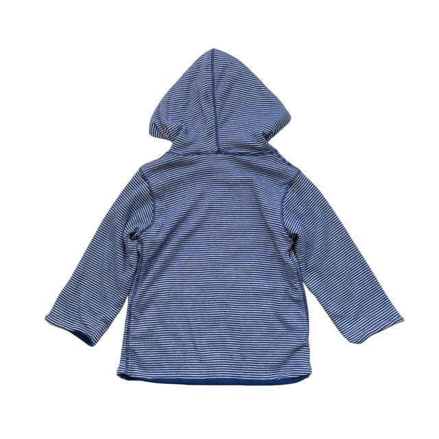 Splendid Blue & White Striped Snap Front Hoodie - Size 18-24 Mo - Bounce Mkt