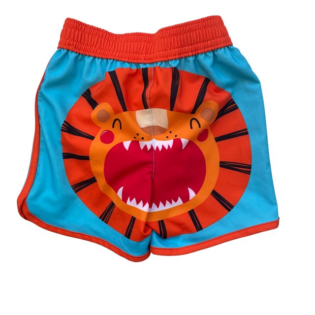 Wonder Nation Teal & Orange Tiger Swim Shorts - Size 12 Months - Bounce Mkt