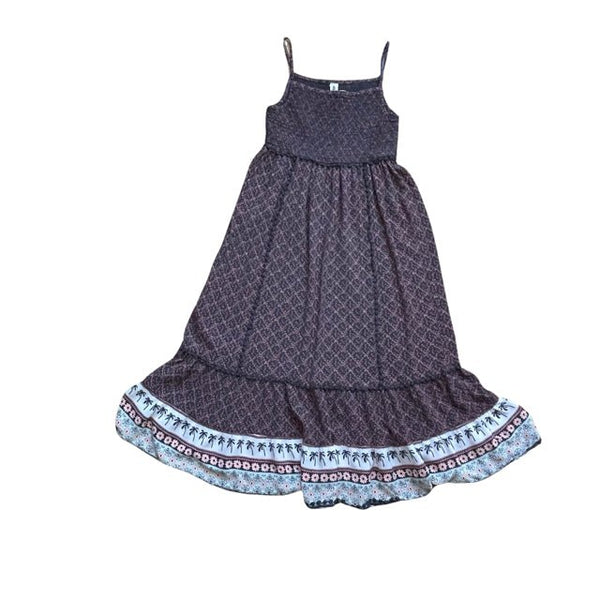 Yigga Dark Gray Dot Maxi Dress - Size 9-10 (134-140) - Bounce Mkt
