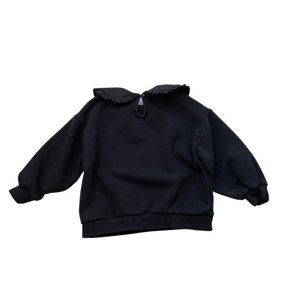 Zara Black '90's Art' Collar Sweatshirt - Size 7 - Bounce Mkt