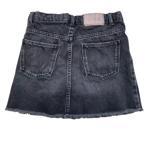 Zara Black Distressed Denim Skirt - Size 8 - Bounce Mkt