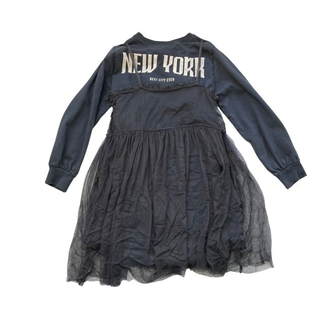 Zara Black 'New York' Sweatshirt & Tulle Dress - Size 7 - Bounce Mkt