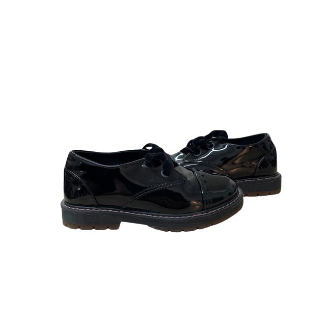 Zara Black Patent Velvet Lace Shoes - Size 25 (8) - Bounce Mkt